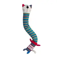 Игрушка для собак Кот с хрустящей шеей и пищалкой GiGwi Crunchy текстиль пластик 28 см