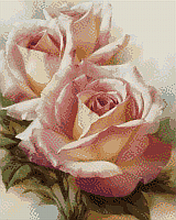 АЛМР-058 Набір діамантової мозаїки на підрамнику Рожеві троянди, 40*50 см