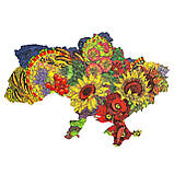 Середній Фігурний Дерев'яний Пазл Woods Story Карта України Квітуча L, фото 4