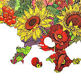 Середній Фігурний Дерев'яний Пазл Woods Story Карта України Квітуча L, фото 6