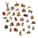 Середній Фігурний Дерев'яний Пазл Woods Story Карта України Квітуча L, фото 7