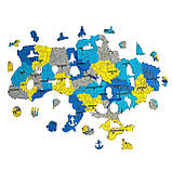 Середній Фігурний Дерев'яний Пазл Woods Story Карта України Жовто-Блакитна L, фото 3