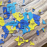 Середній Фігурний Дерев'яний Пазл Woods Story Карта України Жовто-Блакитна L, фото 8