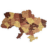 Середній Фігурний Дерев'яний Пазл Woods Story Карта України Капучіно L, фото 4