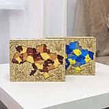 Середній Фігурний Дерев'яний Пазл Woods Story Карта України Капучіно L, фото 6