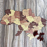 Середній Фігурний Дерев'яний Пазл Woods Story Карта України Капучіно L, фото 7