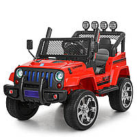 Дитячий електромобіль ДЖИП Jeep (4 мотори по 45W, 2аккум, MP3, FM) Bambi M 3237EBLR-3 Червоний