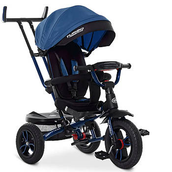 Дитячий триколісний велосипед з батьківською ручкою TURBO TRIKE M 4058-10 Синій