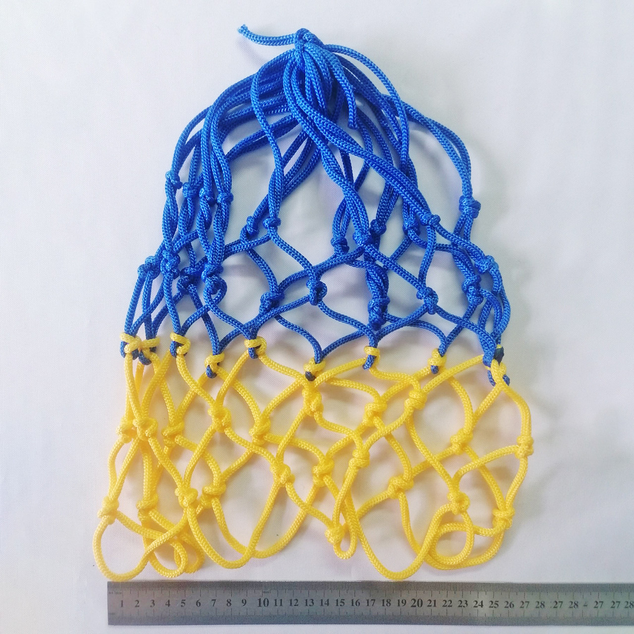 Баскетбольна сітка «China. Model 2» (скорочена) Синьо жовта, фото 1