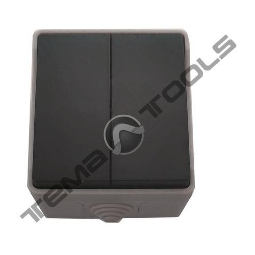 Накладний вимикач двоклавішний IP54 SURFACE відкритого встановлення