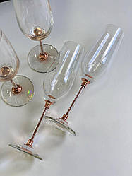 Келих для шампанського Купер зі стразами зварювання 220 мл