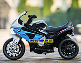 Дитячий триколісний мотоцикл на акумуляторі BMW S1000 RR, JT5188L-3 біло-синій, фото 9