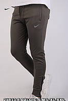 Мужские спортивные штаны Nike на манжете, спорт штаны Найк с резинкой внизу хаки fms
