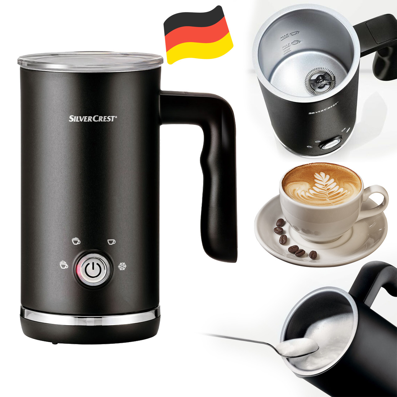 Спінювач молока, пінозбивач, капучинатор SilverCrest SMAS 500 A1 (500 Вт, Німеччина), фото 1