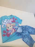Летний костюм для девочки футболка и удлиненные шорты Щенячий патруль р.92 98 104 110 116 122 92