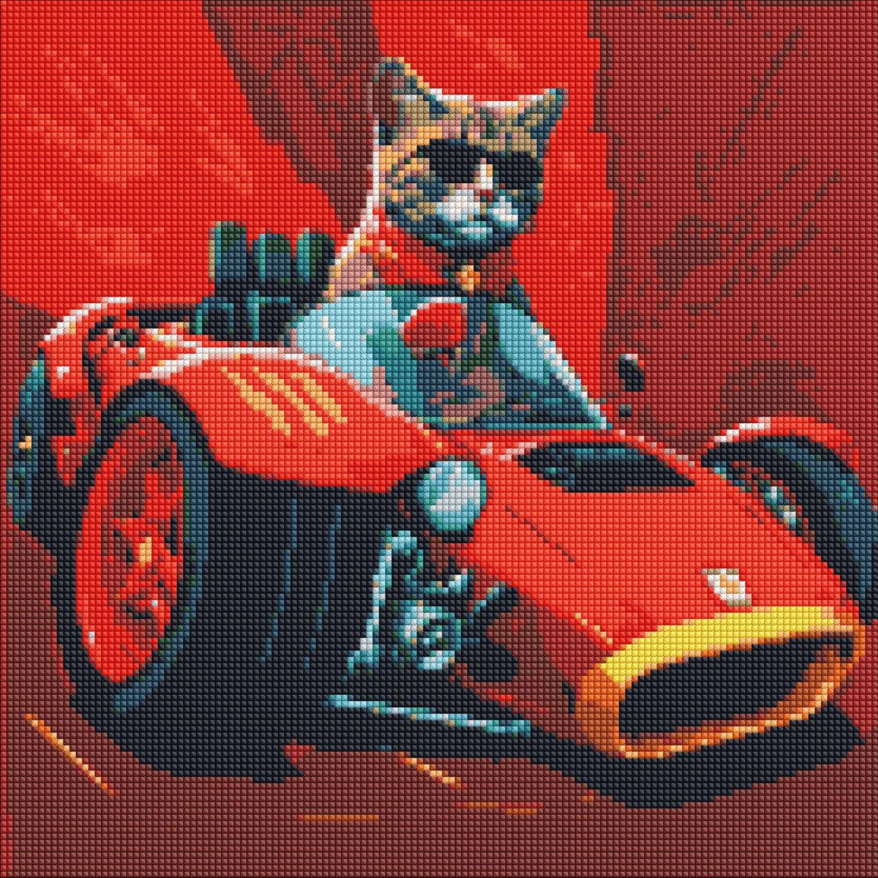 Алмазна мозаїка Життя кота на швидкості 40х40 (AMO7560), фото 1