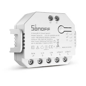 Смарт-перемикач Sonoff Wi-Fi із подвійним реле та вимірюванням потужності