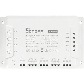 Розумний 4-канальний перемикач Wi-Fi Sonoff з керуванням RF433MHz