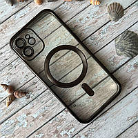 Чехол MagSafe на iPhone 12 / Силиконовый для Айфон 12 Black Metallic