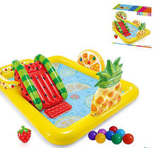 Ігровий центр дитячий водний басейн із гіркою 57158 NP "Веселий фрукт" Intex, 244 x 191 x 91 см