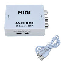 Конвертер MINI, AV в HDMI (3гн.RCA (IN) — гн.HDMI (OUT))