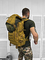 Рюкзак штурмовой Badger с держателем для шлема на 40 л койот Рюкзак тактический военный с системой molli