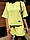Модний жіночий літній костюм/комлект - футболка, шорти (Розміри 42-46, 48-52), Жовтий, фото 6