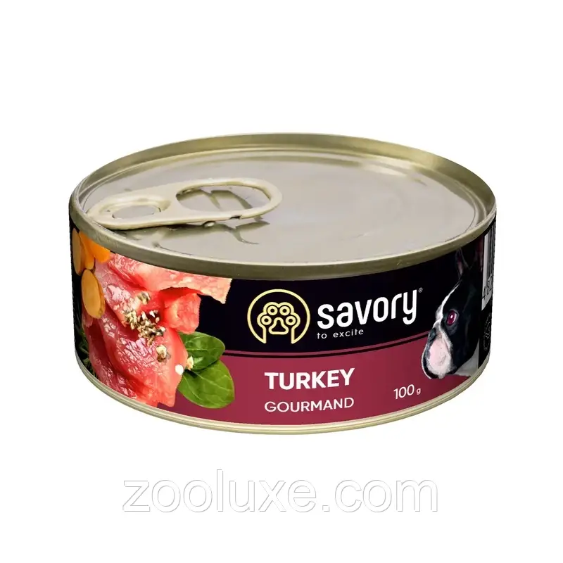 Savory Gourmand Turkey 100 г корм для собак у консервах Сейворі Індичка