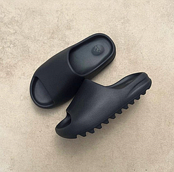 Чоловічі шльопанці Adidas Yeezy Slide Black Адідас Ізі чорні тапки тапочки сланці