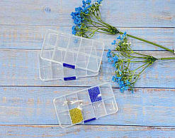 Органайзер для бисера на 10 делений. Розмір 63х125 мм.