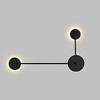 Світильник настінний MSK Electric Disk на дві лампи G4 чорний NL 3665-2 BK