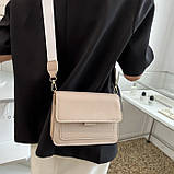 Дефект! Жіноча класична сумка через плече крос-боді бежева, фото 7