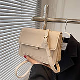 Дефект! Жіноча класична сумка через плече крос-боді бежева, фото 8