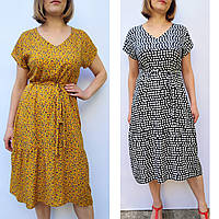 Літня сукня 50,52,54,56,58,60,62,64 жіноча великих розмірів зі штапелю