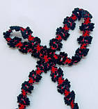 Мереживо велюр чорно червоне ширина 1см, фото 5