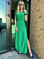 Женское длинное платье в зеленом цвете. Размер 44-46, 48-50, 52-54, 56-58