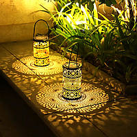 Комплект з 2 сонячних ліхтарів для саду, теплі металеві ліхтарі Freekite із кілками, водонепроникні садові ліхтарі IP65