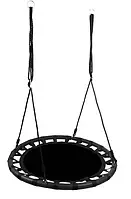 Садова гойдалка гніздо підвісна FUNFIT Чорна дитяча 100 см кругла