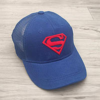 Кепка детская бейсболка Супермен (Superman) с сеточкой Синий 50-54р (2227)