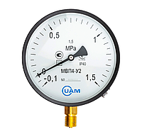 Технический мановакуумметр МВП4-У2 UAM от -0.1 до 2.4 МПа РШ; ОШ.