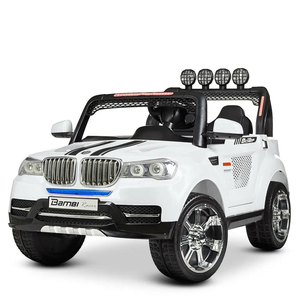 Дитячий електромобіль BMW (4 мотори по 45W, MP3, FM) Джип Bambi M 3118EBLR-1 Білий