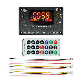 Вбудовуваний MP3 плеєр Bluetooth FM радіо USB microSD 12В великий дисплей