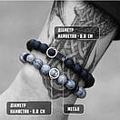 Браслет чоловічий з натурального каменю NEPTUNE RR чорний комплект TB, фото 4