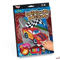 Раскраска глиттером по номерам Danko Toys Тачки РГН-02-02