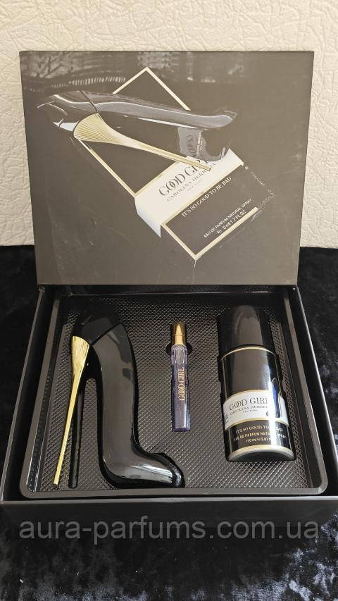 Жіночі парфуми Carolina Herrera Good Girl (Кароліна Еррера Гуд Герл) Набір (edp/80ml/мл + edp/10ml/мл + deo/150ml/мл)