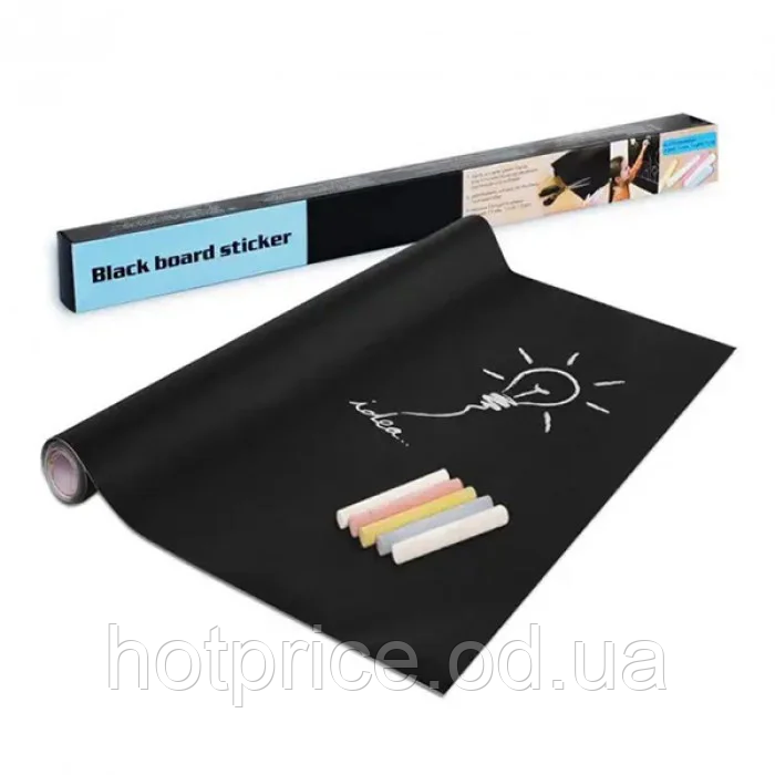 Доска наклейка для рисования мелом Black Board Sticker 45х200 см [ОПТ] - фото 1 - id-p1881181212