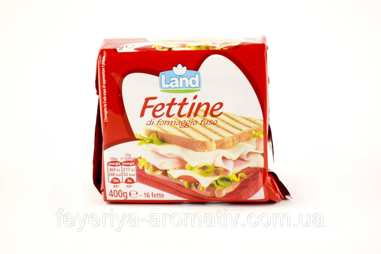 Порційний сир Land Fettine di formaggio fuso 16шт 400г (Італія)