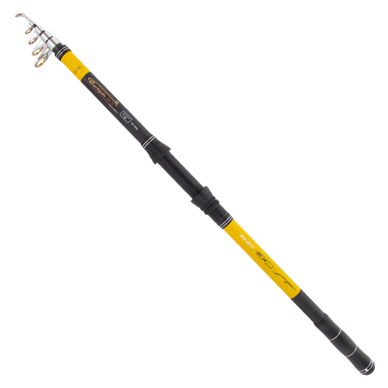 Спіннінг телескопічний Boya Black-Yellow 150-300г 270, фото 1