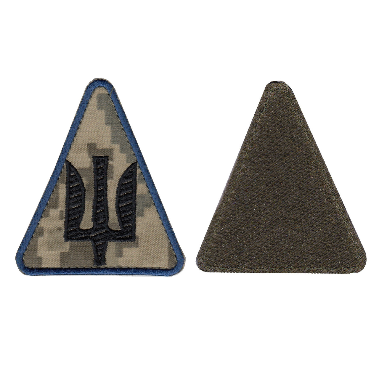 Шеврон військовий / армійський, тризуб Радіотехнічні війська ЗСУ, на пікселі, 8 см * 7 см, фото 1