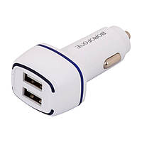 Авто Зарядное Устройство Borofone BZ14 Lightning 2USB 2.4A Цвет Белый